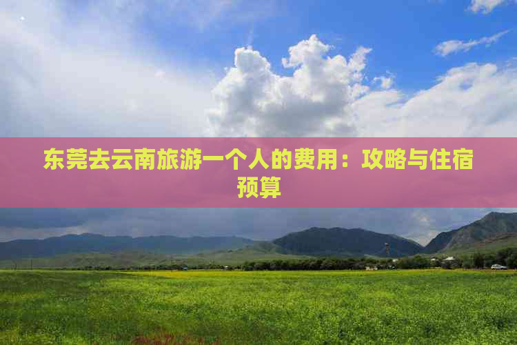 东莞去云南旅游一个人的费用：攻略与住宿预算