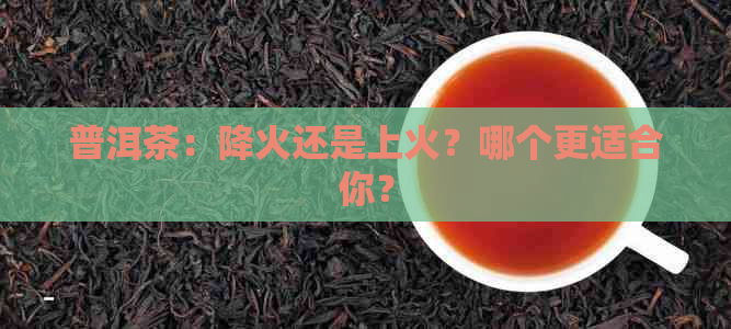 普洱茶：降火还是上火？哪个更适合你？