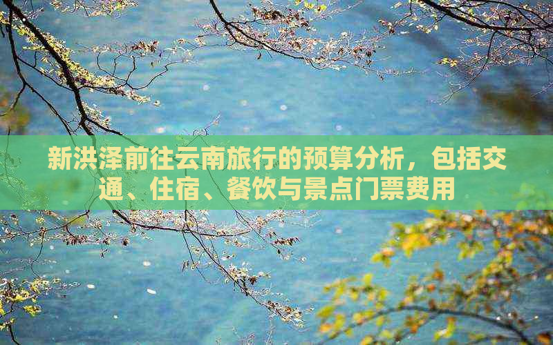 新洪泽前往云南旅行的预算分析，包括交通、住宿、餐饮与景点门票费用