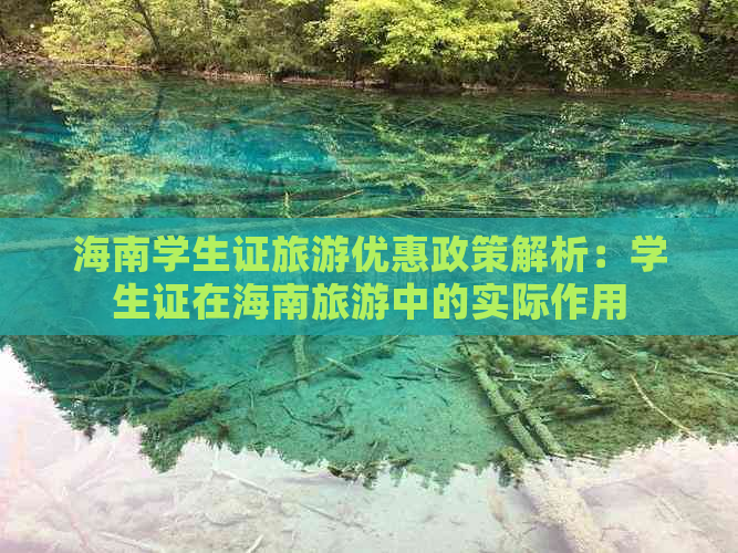 海南学生证旅游优惠政策解析：学生证在海南旅游中的实际作用