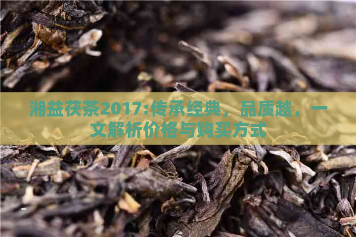 湘益茯茶2017:传承经典，品质越，一文解析价格与购买方式