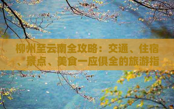 柳州至云南全攻略：交通、住宿、景点、美食一应俱全的旅游指南