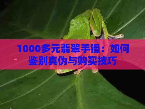 1000多元翡翠手镯：如何鉴别真伪与购买技巧