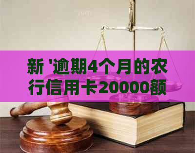 新 '逾期4个月的农行信用卡20000额度问题，求助解决方案'