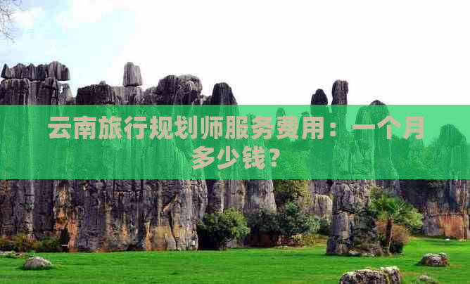 云南旅行规划师服务费用：一个月多少钱？