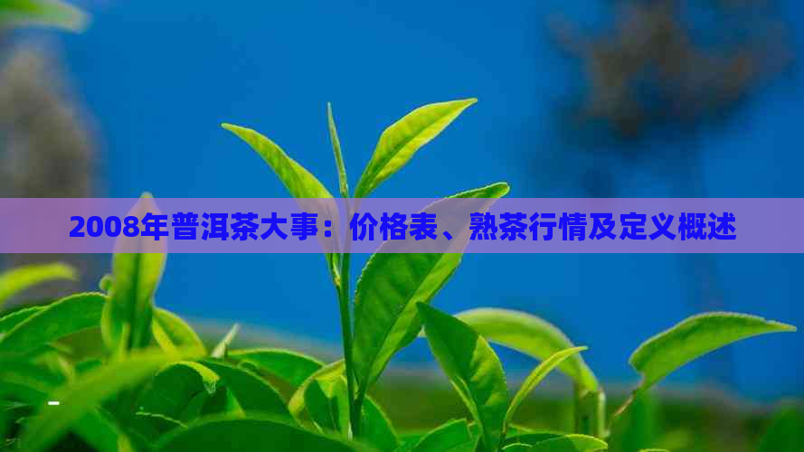 2008年普洱茶大事：价格表、熟茶行情及定义概述