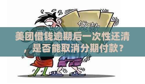 美团借钱逾期后一次性还清，是否能取消分期付款？