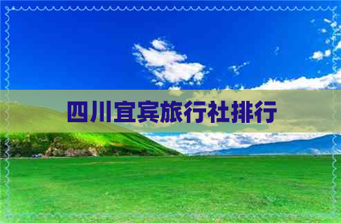 四川宜宾旅行社排行