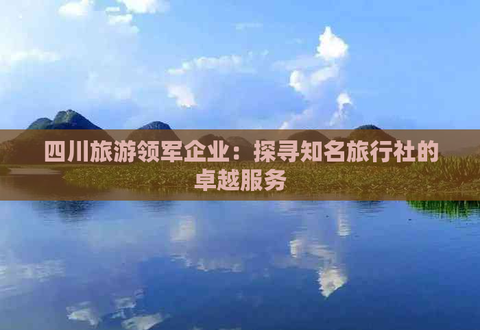 四川旅游领军企业：探寻知名旅行社的卓越服务