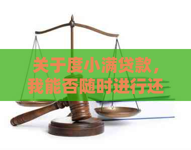 关于度小满贷款，我能否随时进行还款操作？还款期限和方式有哪些选择？