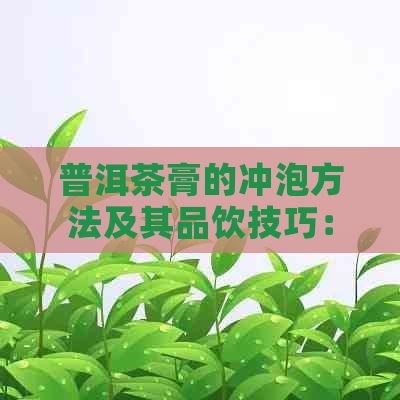 普洱茶膏的冲泡方法及其品饮技巧：新手指南