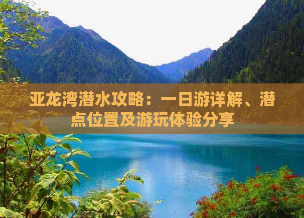 亚龙湾潜水攻略：一日游详解、潜点位置及游玩体验分享