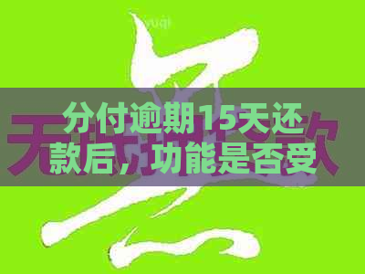 分付逾期15天还款后，功能是否受限？如何解决？