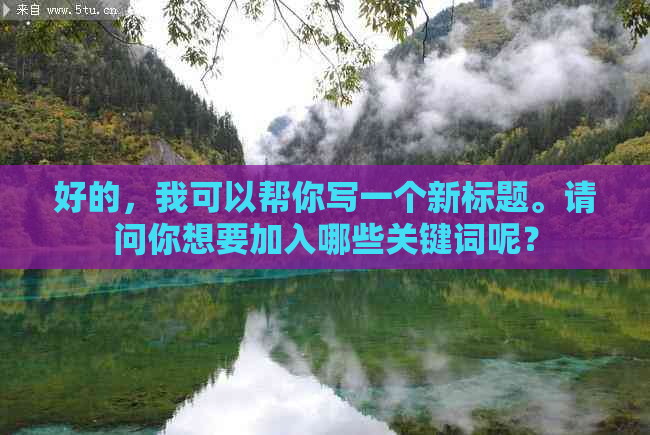 好的，我可以帮你写一个新标题。请问你想要加入哪些关键词呢？