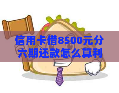 信用卡借8500元分六期还款怎么算利息及手续费