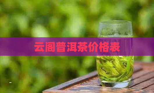 云阁普洱茶价格表