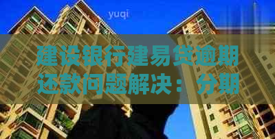 建设银行建易贷逾期还款问题解决：分期还款方案实及其安全性评估