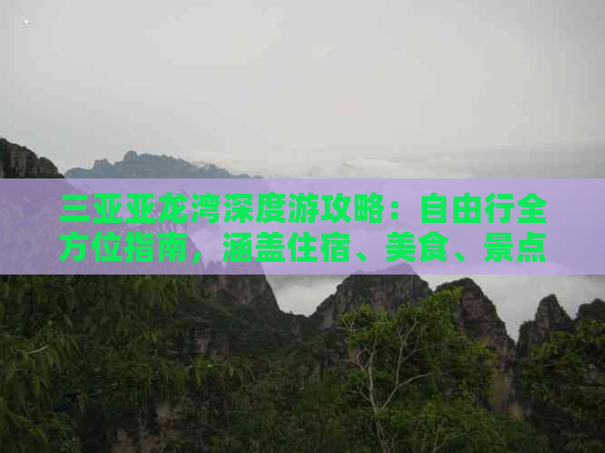 三亚亚龙湾深度游攻略：自由行全方位指南，涵盖住宿、美食、景点与交通详解