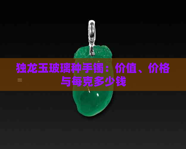 独龙玉玻璃种手镯：价值、价格与每克多少钱