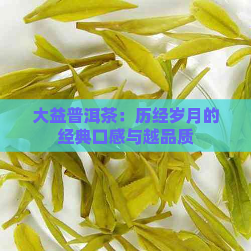 大益普洱茶：历经岁月的经典口感与越品质