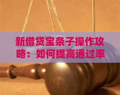 新借贷宝条子操作攻略：如何提高通过率，让你轻松获得资金支持