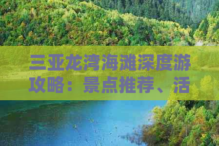 三亚龙湾海滩深度游攻略：景点推荐、活动指南与住宿心得全方位解析