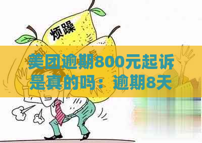 美团逾期800元起诉是真的吗：逾期8天后还2000多会被起诉吗？