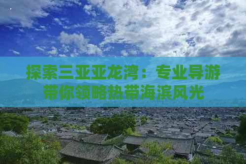 探索三亚亚龙湾：专业导游带你领略热带海滨风光