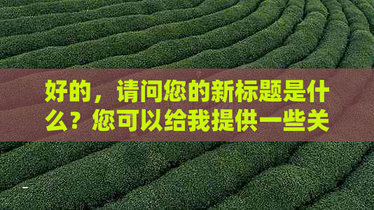 好的，请问您的新标题是什么？您可以给我提供一些关键词吗？