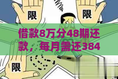 借款8万分48期还款，每月需还3846元，详细计算利息及相关费用