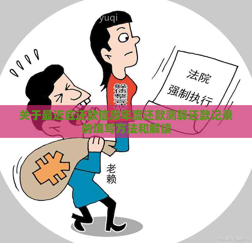 关于最近应还款信息年度还款测算还款记录的填写方法和解读