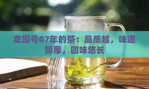 龙园号07年的茶：品质越，味道醇厚，回味悠长