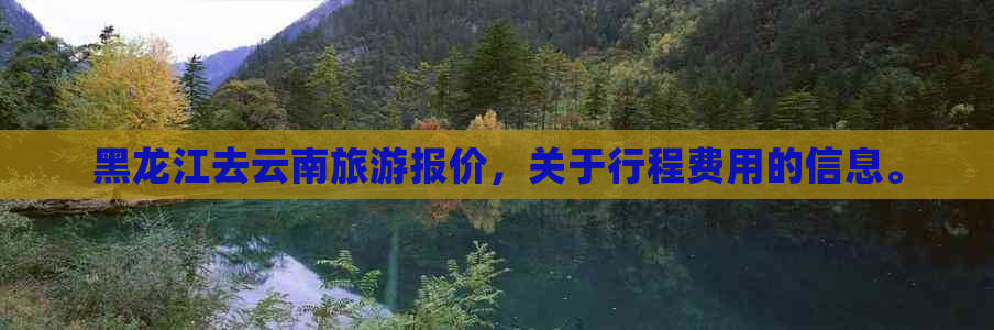 黑龙江去云南旅游报价，关于行程费用的信息。