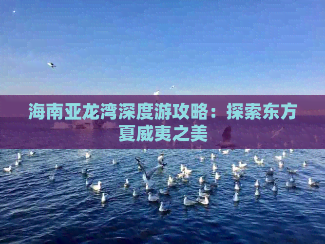 海南亚龙湾深度游攻略：探索东方夏威夷之美