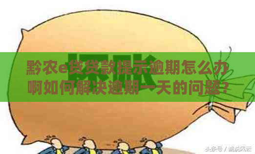 黔农e贷贷款提示逾期怎么办啊如何解决逾期一天的问题？