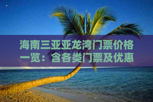 海南三亚亚龙湾门票价格一览：含各类门票及优惠政策详解