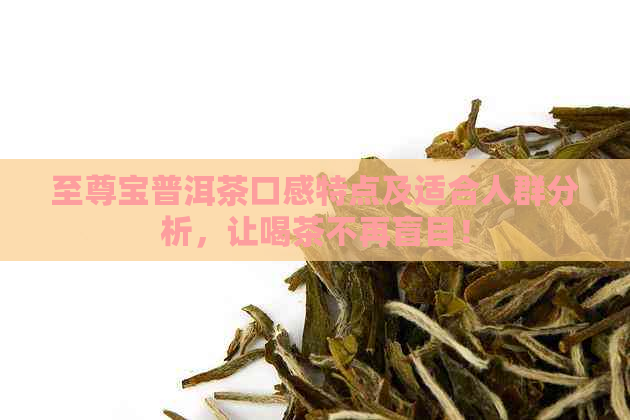 至尊宝普洱茶口感特点及适合人群分析，让喝茶不再盲目！