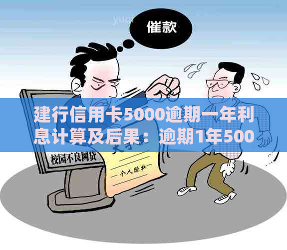 建行信用卡5000逾期一年利息计算及后果：逾期1年5000元额度会怎样？