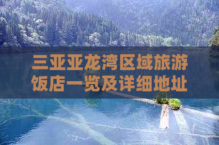 三亚亚龙湾区域旅游饭店一览及详细地址指南