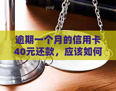 逾期一个月的信用卡40元还款，应该如何处理？