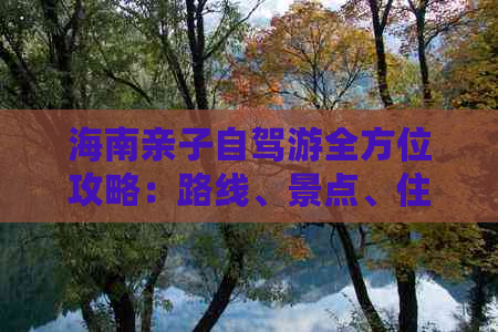 海南亲子自驾游全方位攻略：路线、景点、住宿、美食及必备注意事项