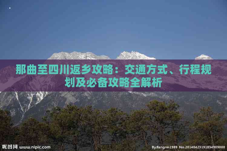 那曲至四川返乡攻略：交通方式、行程规划及必备攻略全解析