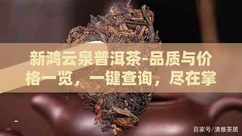 新鸿云泉普洱茶-品质与价格一览，一键查询，尽在掌握