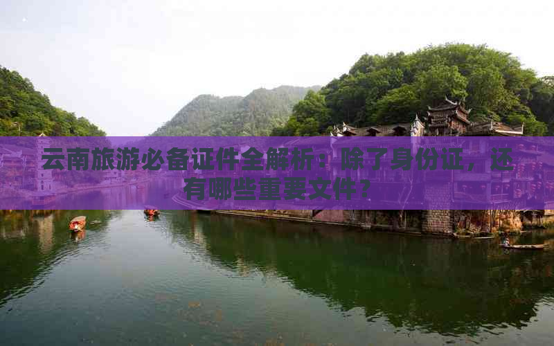 云南旅游必备证件全解析：除了身份证，还有哪些重要文件？