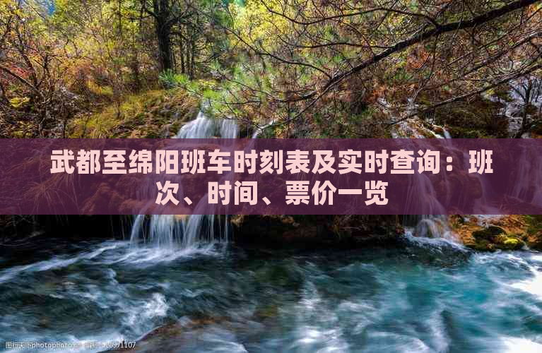 武都至绵阳班车时刻表及实时查询：班次、时间、票价一览