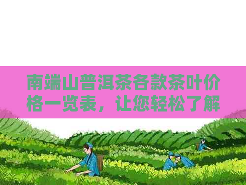 南端山普洱茶各款茶叶价格一览表，让您轻松了解普洱茶市场行情