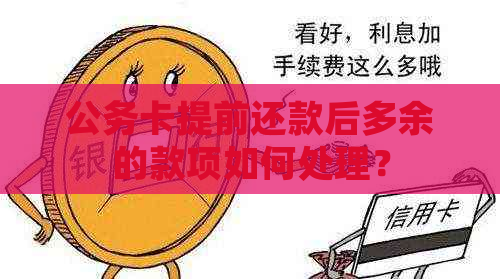 公务卡提前还款后多余的款项如何处理？