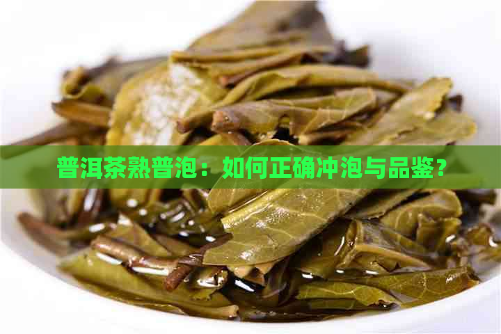 普洱茶熟普泡：如何正确冲泡与品鉴？