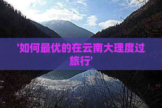 '如何更优的在云南大理度过旅行'