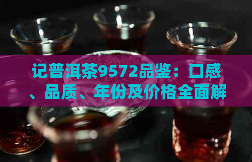 记普洱茶9572品鉴：口感、品质、年份及价格全面解析，助您挑选合适茶叶